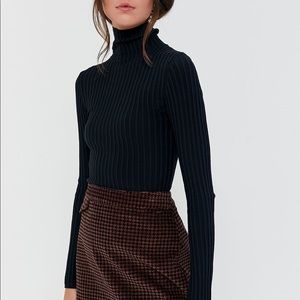 Urban Outfitters Ribbed Fitted Turtleneck (Black)